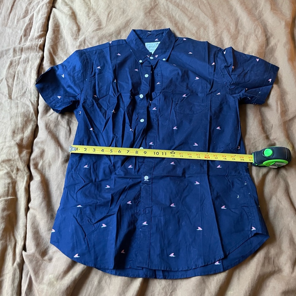 Bonobos Dark Blue Casual Shirt with Pink Accents